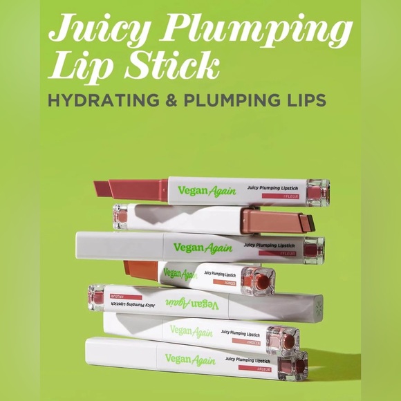 touch in Sol Fleur Vegan Again Juicy Plumping Lipstick- soft pink beige, volume - Picture 7 of 9